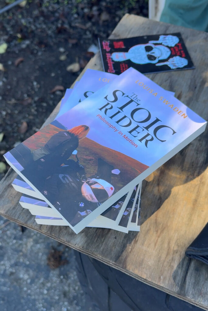 The Stoic Rider pile of books