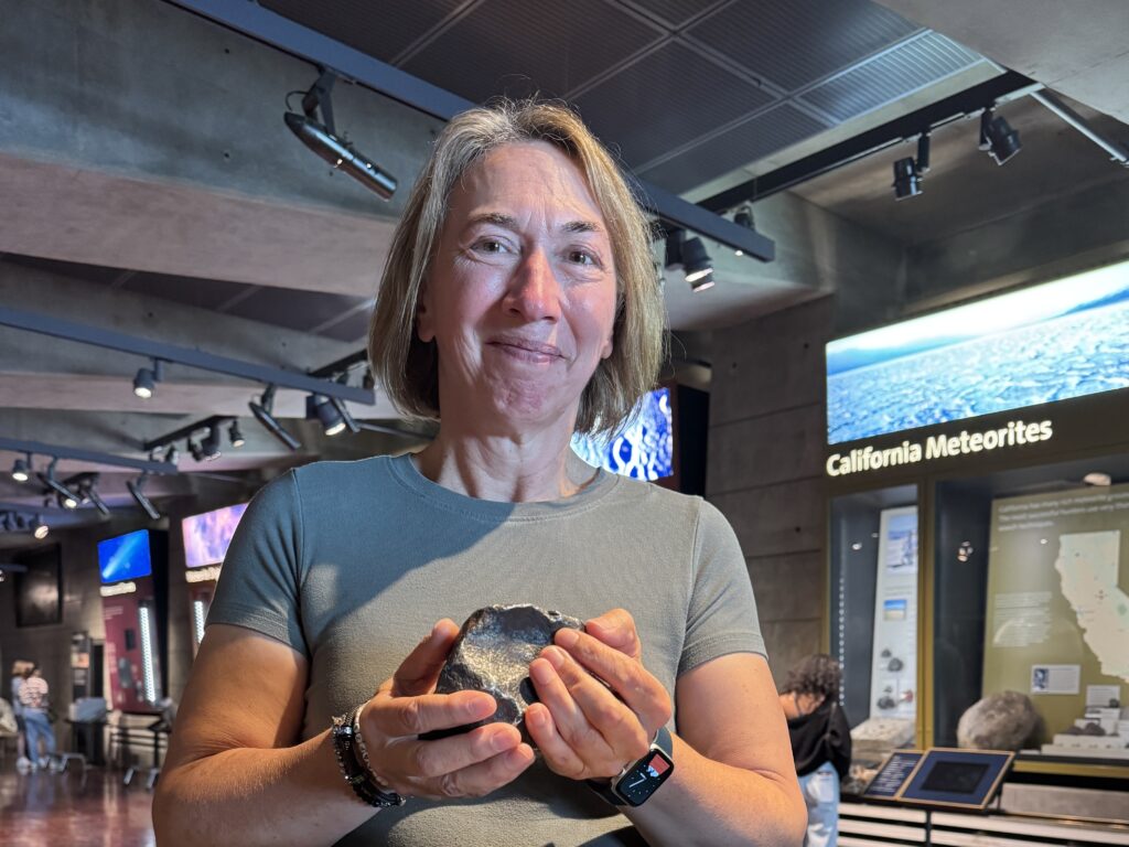 Louisa Swaden and meteorite